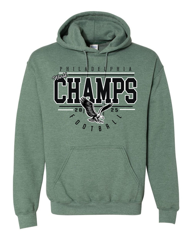 PHILADELPHIA 2025 WORLD CHAMPS (Heather Green Hoodie)