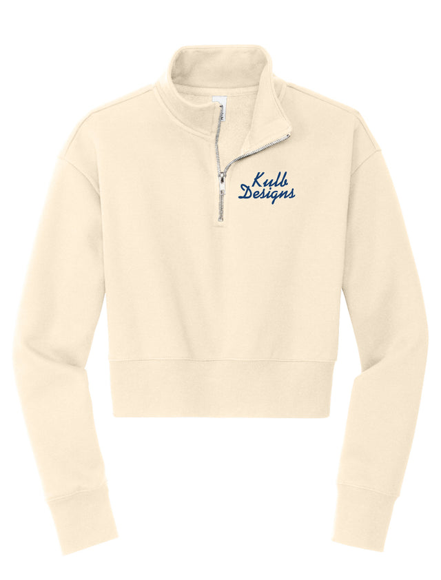 KD Cropped Quarter Zip - Gardenia (RUNS SMALL)