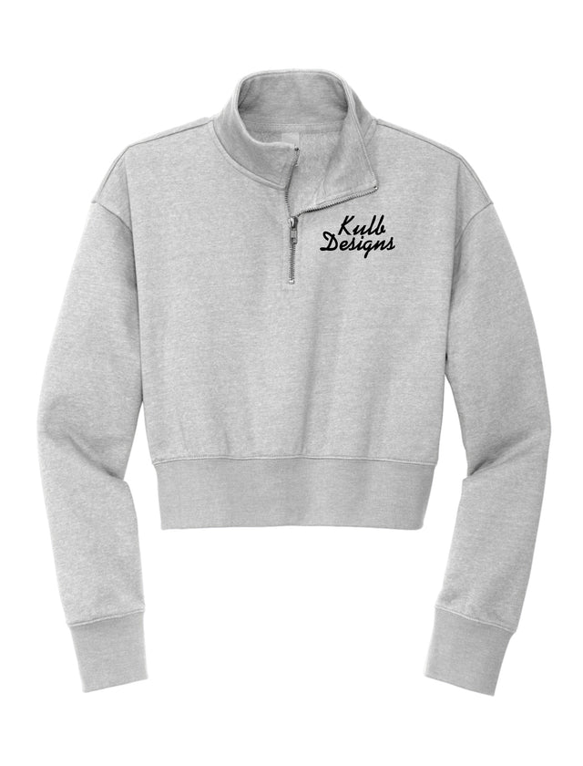 KD Cropped Quarter Zip- Light Heather Grey (RUNS SMALL)