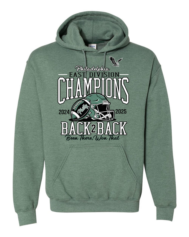 HEATHER GREEN HOODIE - BACK 2 BACK CHAMPS