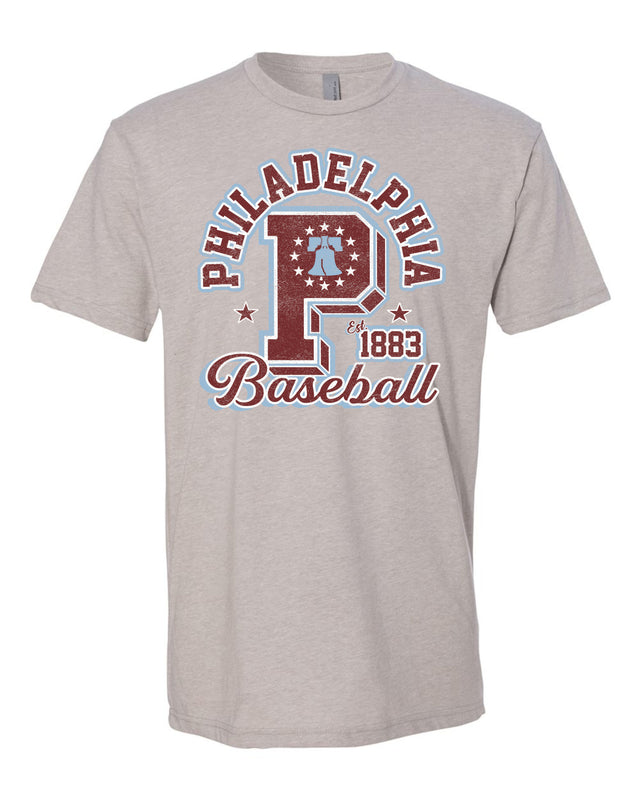 Phila. Distressed Baseball 1883 (Silk T-Shirt)