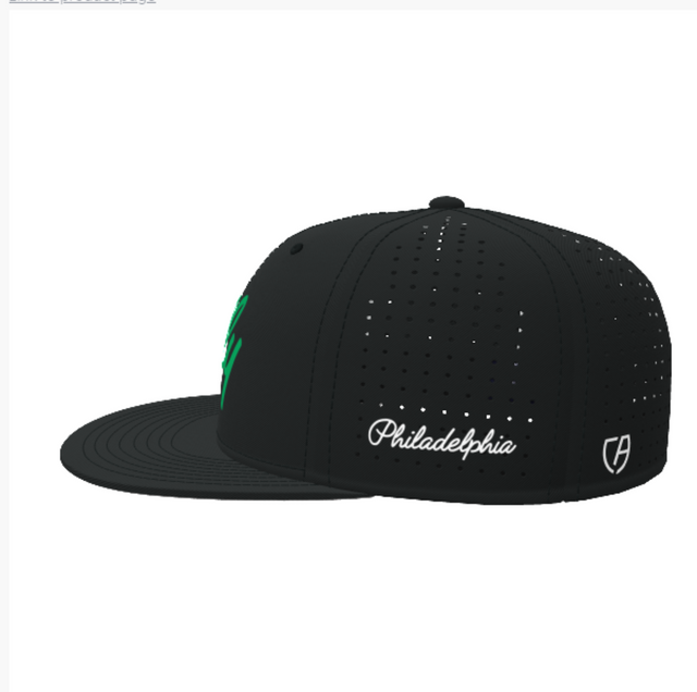 Cursive Philly Black Fitted