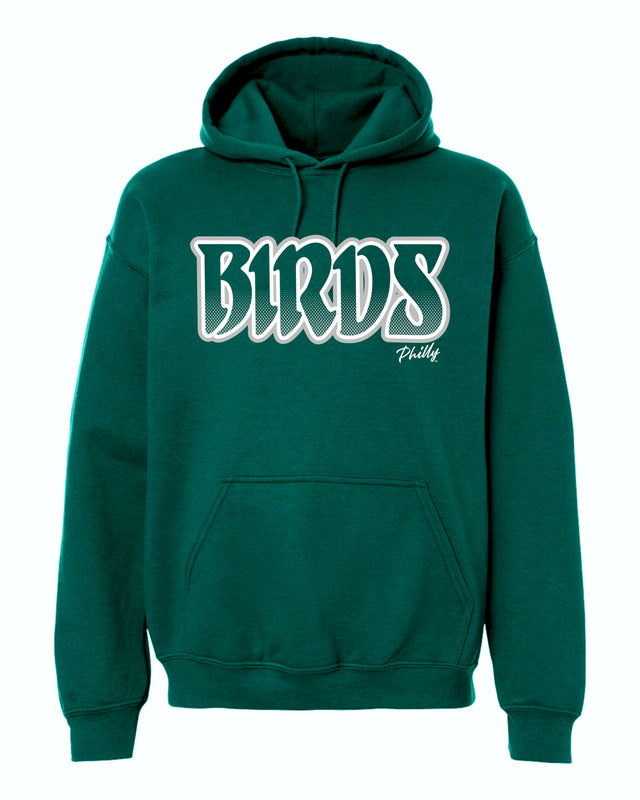 BIRDS (DARK GREEN HOODIE)