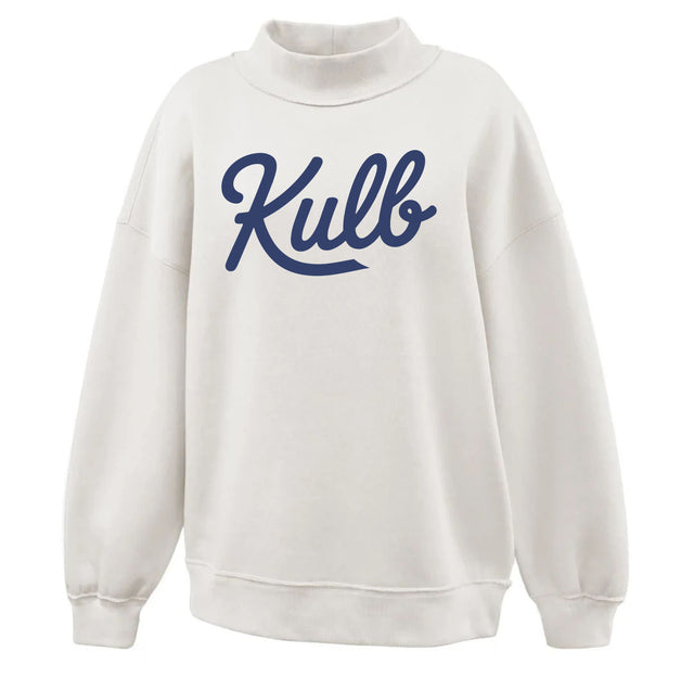 LEXI MOCK NECK (WHITE CREW / NAVY WRITING)