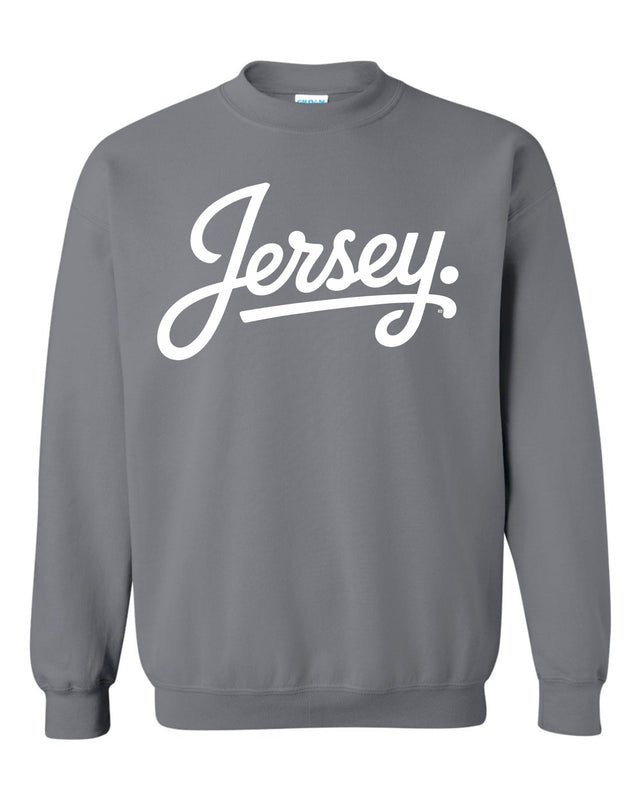 Jersey Cursive Crew - Charcoal Crewneck