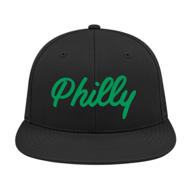 Cursive Philly Black Fitted