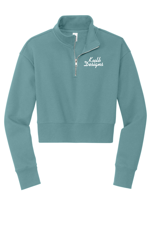 KD Cropped Quarter Zip - Eucalyptus Blue (RUNS SMALL)